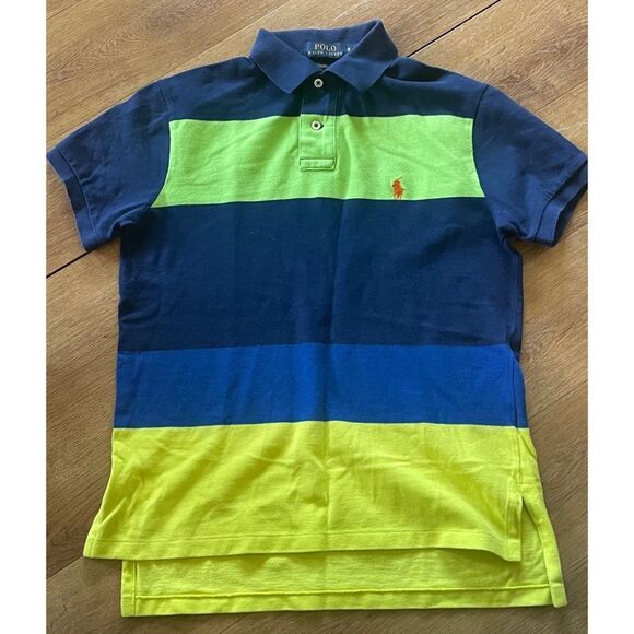 Polo by Ralph Lauren Men’s Striped Blue and Green Shirt Size S - Picture 1 of 4